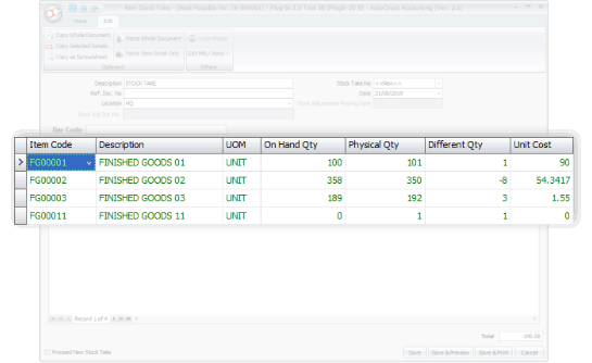 Auto-Generate Stock Adjustments