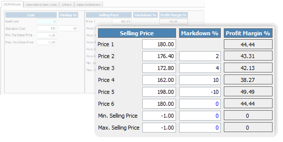 6 Levels Selling Price With Auto-Adjustment