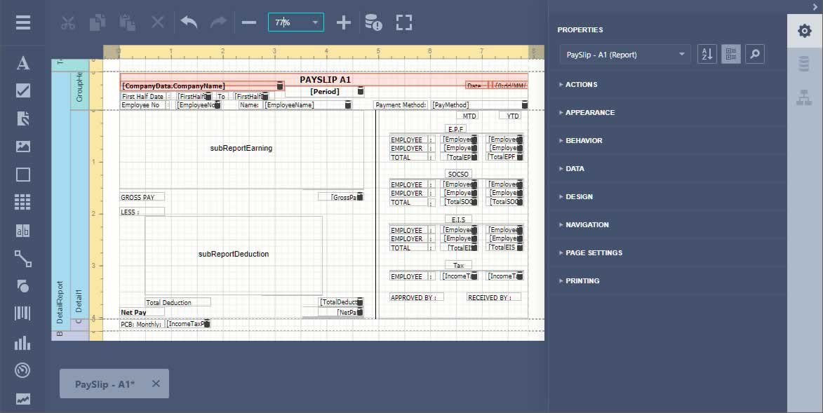 Malaysia AutoCount Cloud Payroll payslip