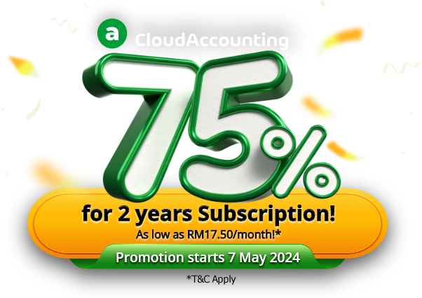 AutoCount - Get 75% off for 2 years Subscription