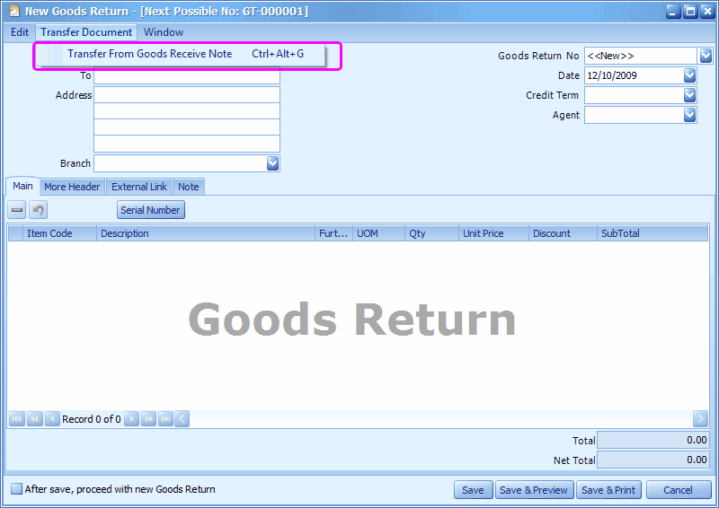 Goods Return goods-return-form